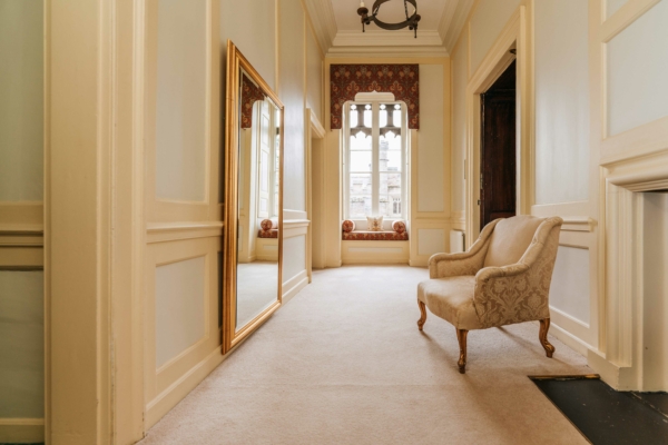 Airy and light honeymoon suite hallway